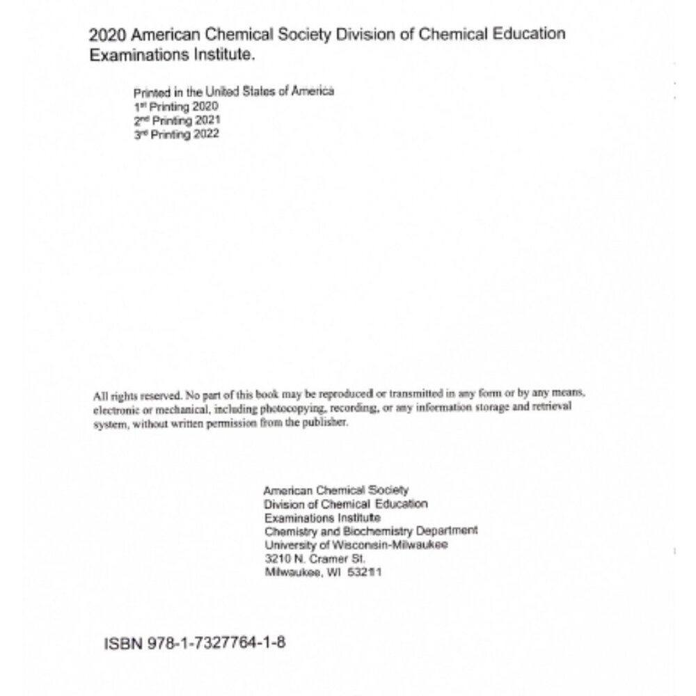 ACS Exam Organic Chemistry